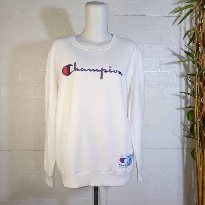CREWNECK CHAMPION ORIGINAL, SIZE M (SECOND BRANDED) PUTIH, CN0212