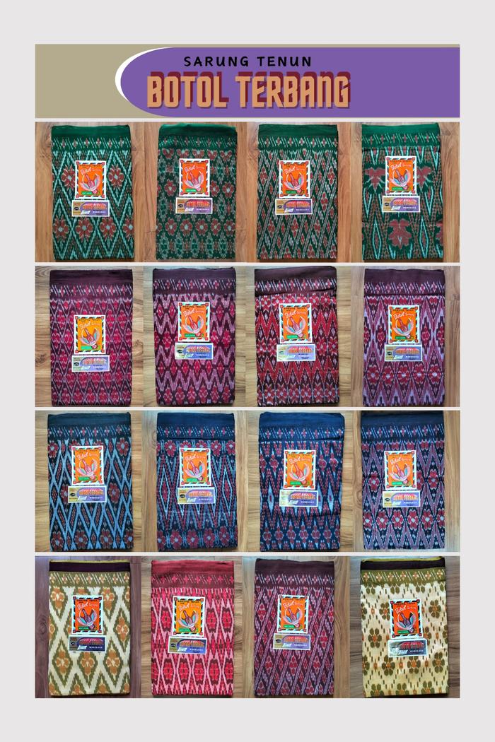 Sarung Tenun Goyor Botol Terbang Original Asli Buatan Tangan Manual Ukuran 128-130 cm x 113-115 cm P