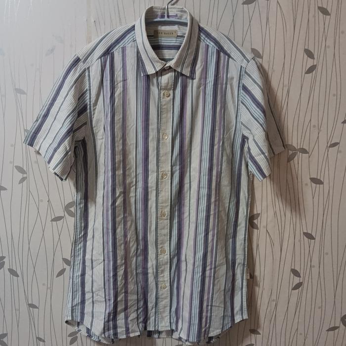 Kemeja pria lengan pendek TED BAKER Skinny fit original size S