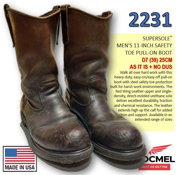 Red Wing 2231 D7 39 25cm 11Inch Steel toe SUPER SOLE - BEKAS FAIR