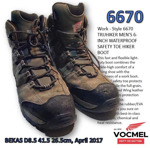 Red Wing 6670 D8.5 41.5 26.5cm TRUHIKER 6-INCH WATERPROOF SAFETY TOE