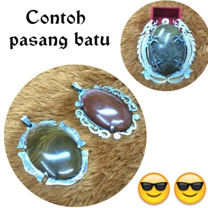 Obral Cangkang/Emban/Rangka Liontin Jumbo Besi Putih (Monel) 1 Kodi / 20 Pcs