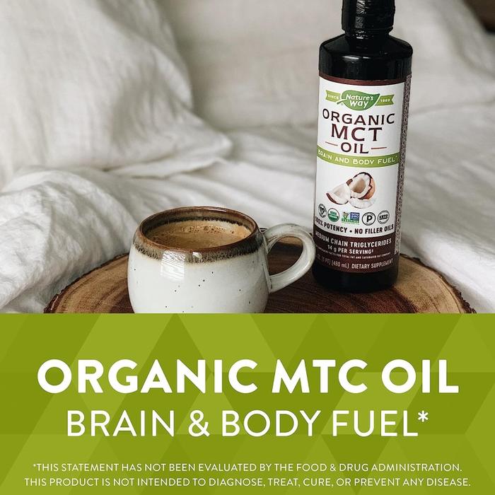 Nature's Way Organic MCT Oil 16 fl oz 480ml & 887 ml)