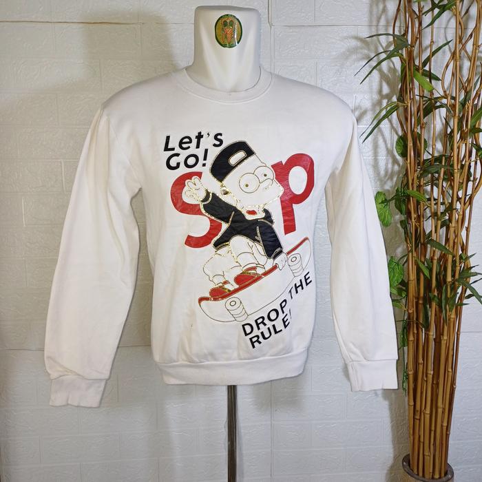 CREWNECK SUPREME SKATEBOARD KOREA, SZ M (SECOND BRANDED) PUTIH, CN0233