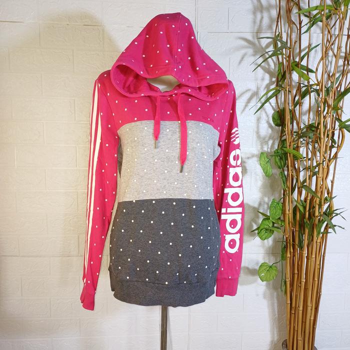 HOODIE ADIDAS NEO ORIGINAL (SECOND BRANDED) SIZE L FIT M 3TONE, HD0069