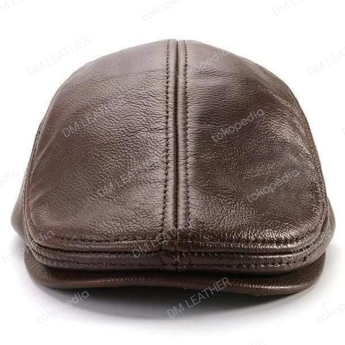Topi Newsboy pet pria pelukis kulit asli