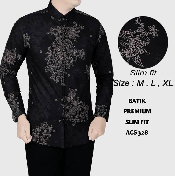KEMEJA BATIK PRIA SLIM FIT BAJU BATIK PRIA SLIM FIT ACS 328