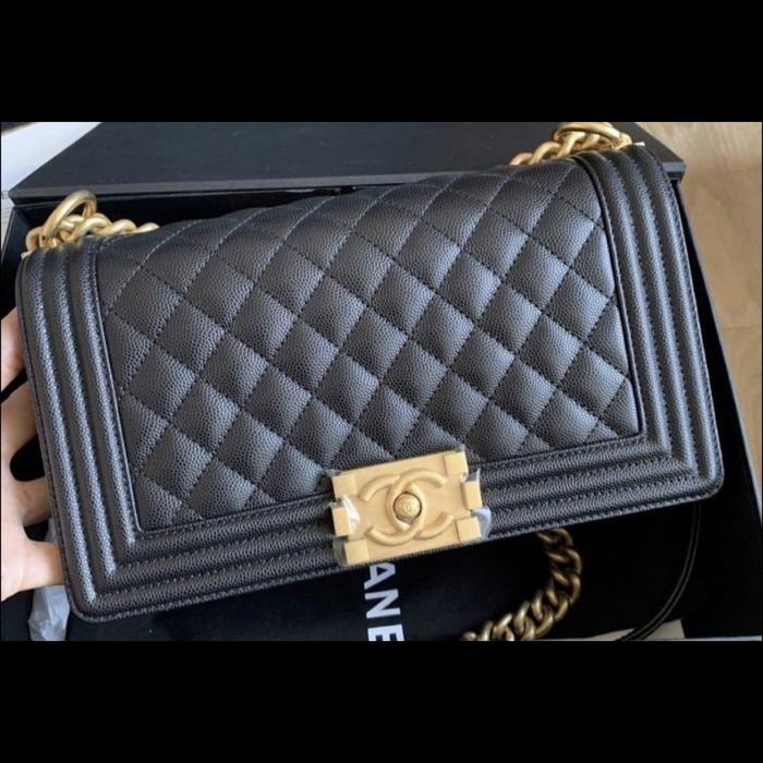 NBU Chanel Boy 25 Black GHW Caviar