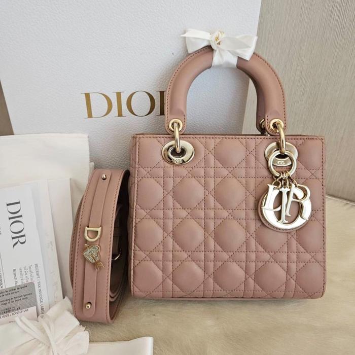 LNIB Lady Dior Small Nude Fard GHW