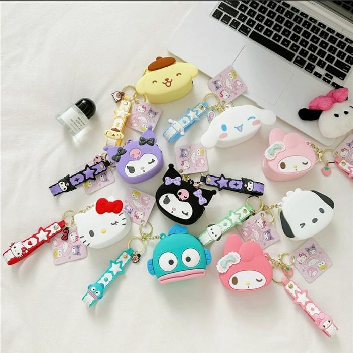 Gantungan Tas / Gantungan Kunci Dompet Koin Dompet Headset Silicon Sanrio Head Star Strap (Q Uncle)