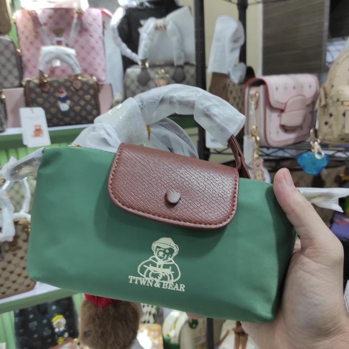 TTWN BEAR ORIGINAL TTWN BEAR TN3589 TAS SLING BAG WANITA - TTWNBEAR - TAS MINI LC HIJAU - TAS MINI W