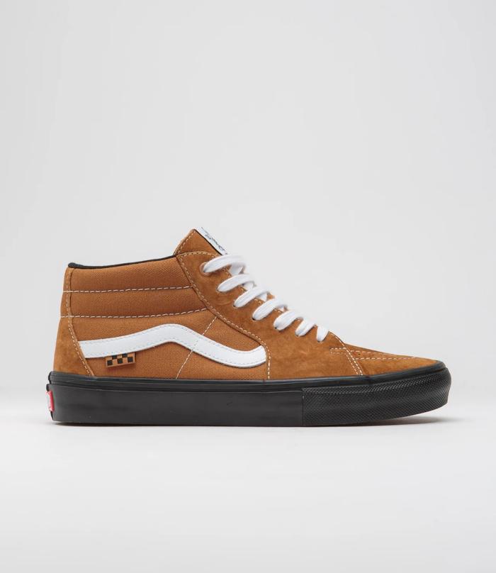 VANS SK8 MID PRO SKATE GROSSO BROWN BLACK ORIGINAL RESMI