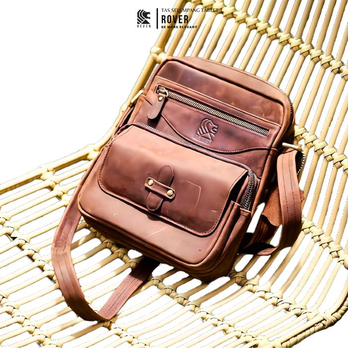 Tas Samping Pria Selempang Kerja Sling Bag Tablet Ipad Fossil Kulit