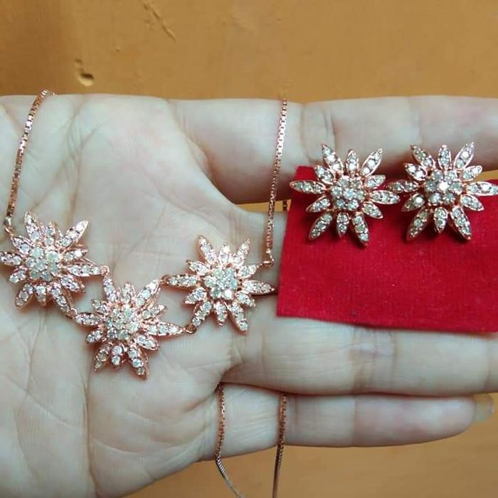 Berlian Medan (Anting Jepit) + Kalung