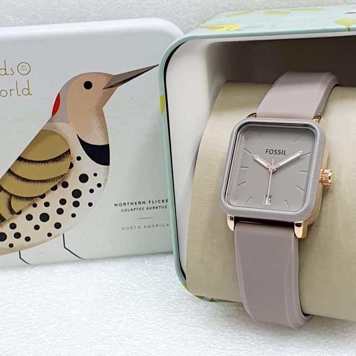 Jam Tangan Wanita Fossil Original Tggl Aktif Tali Rubber Tahan air