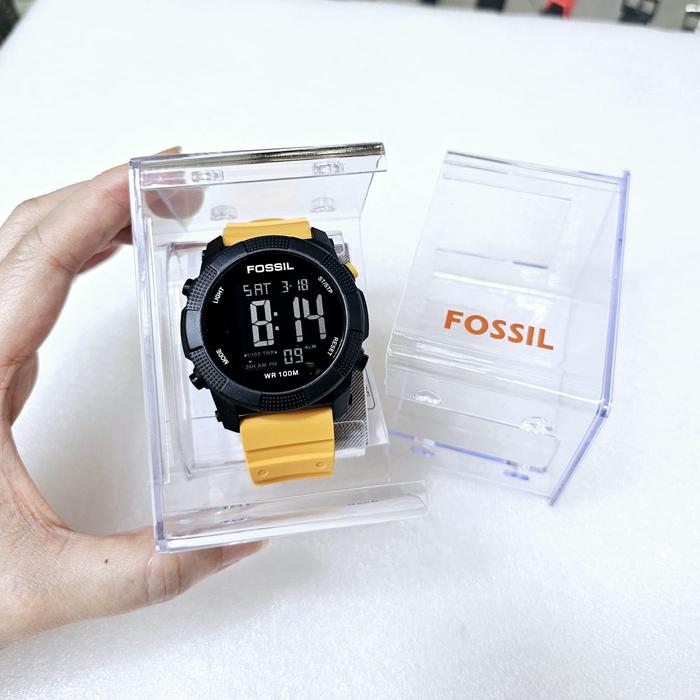 Jam Tangan Pria Fossil Digital Tali Rubber Tahan air Waterproof