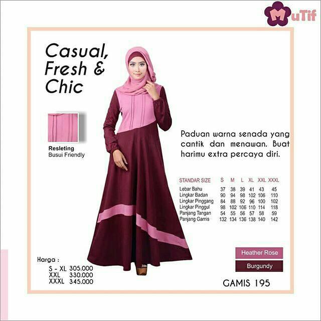 GAMIS MUTIF 195 BURGUNDY
