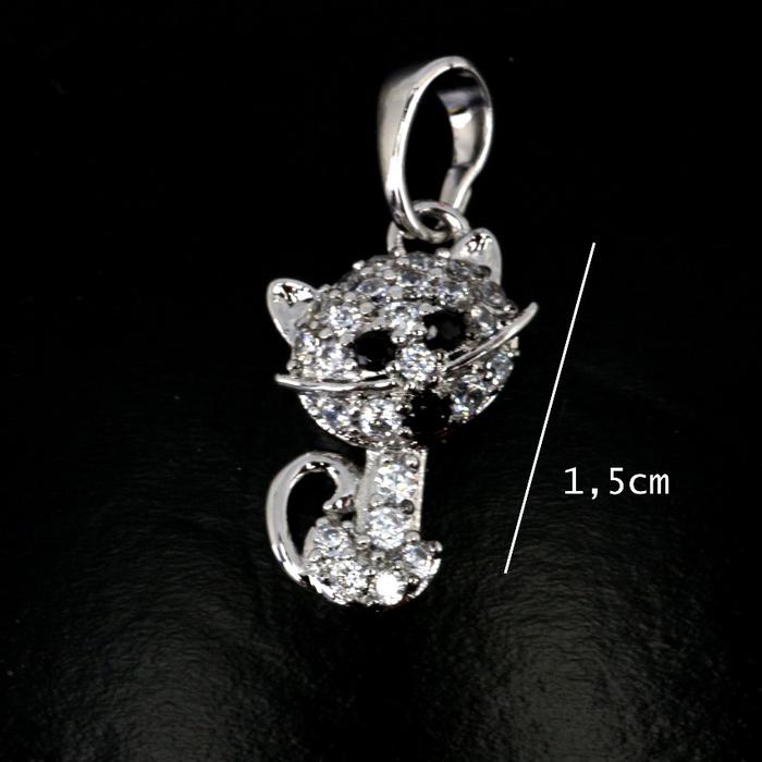 liontin xuping gantungan kalung perhiasan wanita kucing silver pendant
