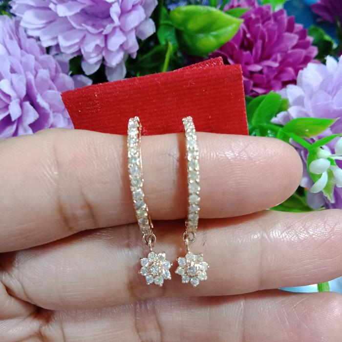 Berlian Medan anting ring ronyok gantung