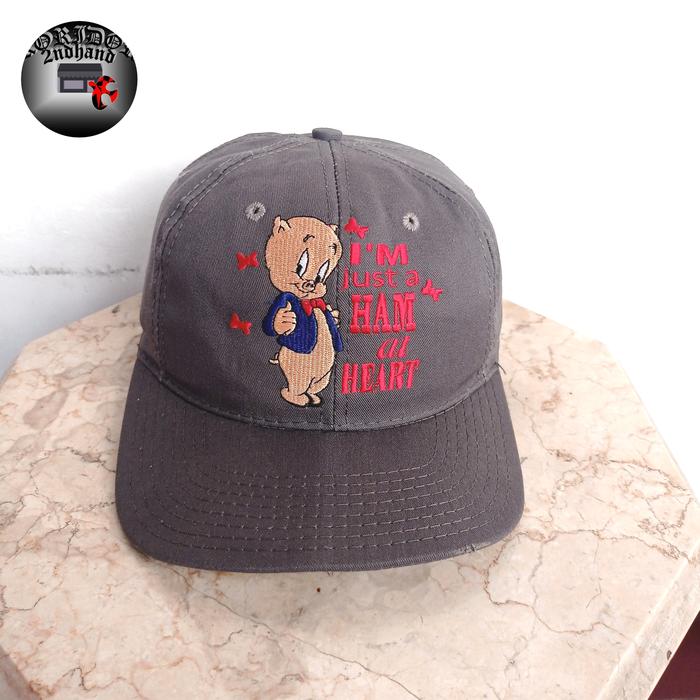 Topi Snapback Vintage WARNER BROS USA Porky Pig Snapback Cap