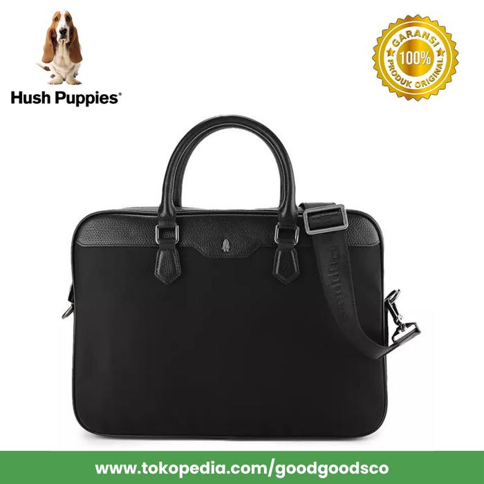 Briefcase Hush Puppies Meo Black Document bag Laptop Bag