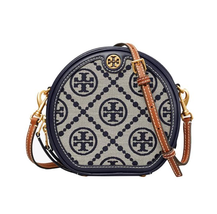 TB T Monogram Jacquard Moon Crossbody Bag
