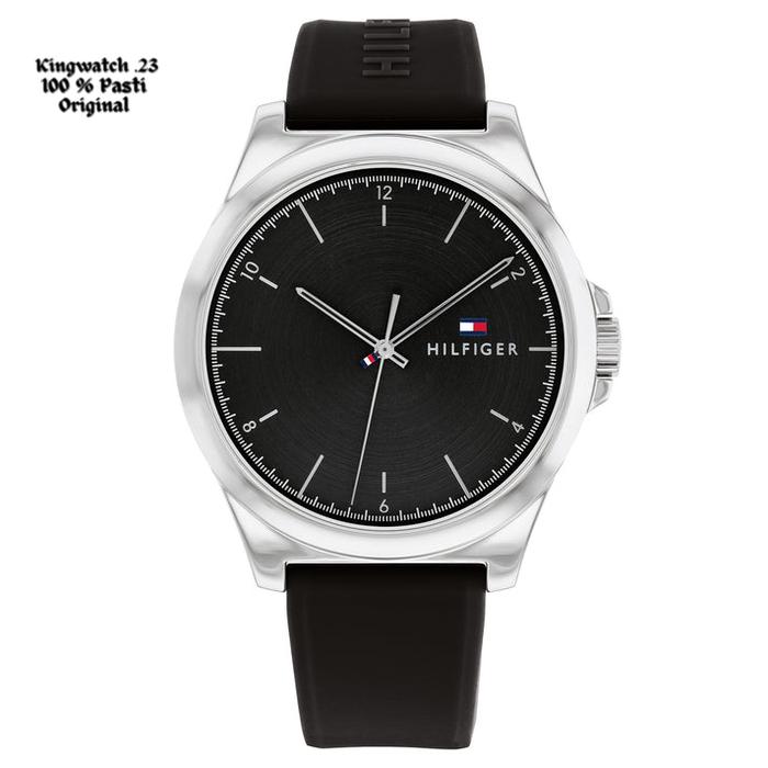 Tommy Hilfiger 1710617 Norris Jam Tangan Pria Analog-Black Rubber Original Garansi Resmi