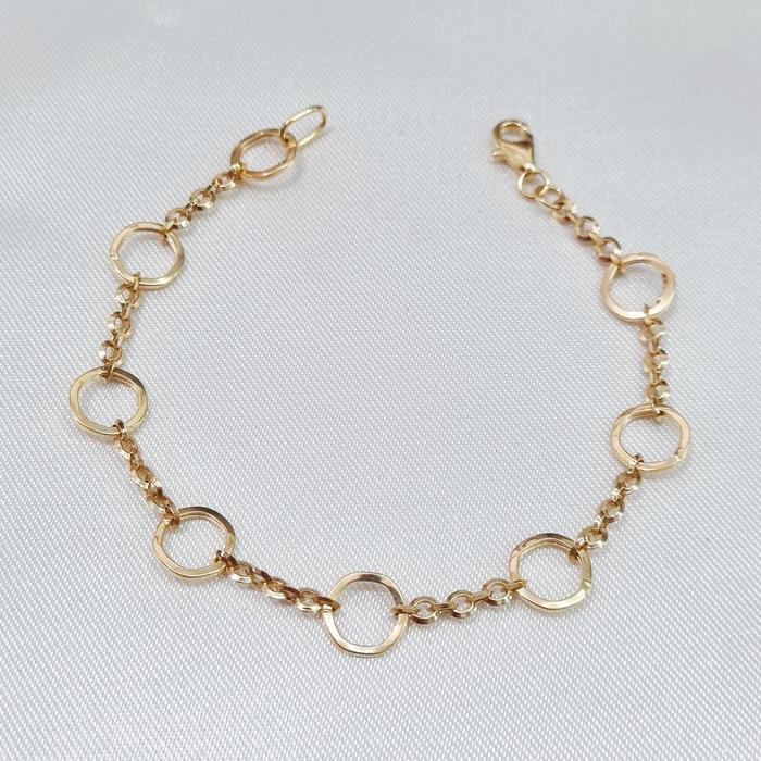 16K / 2.5 gr / 17.5 cm - Gelang Rantai Hollow Fancy Emas Tua Asli Kadar 70% 700 - NB