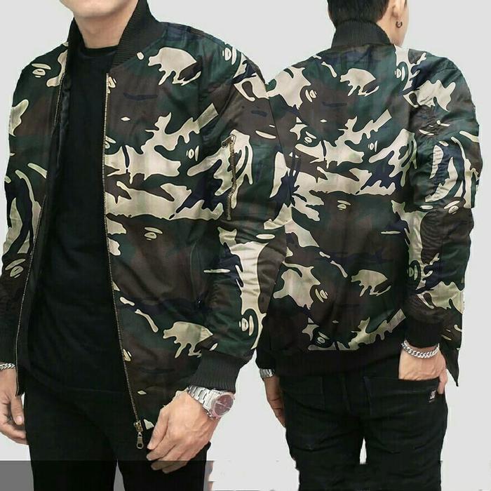 Bomber Loreng - Bomber bolak balik motif loreng - Jaket Loreng tentara