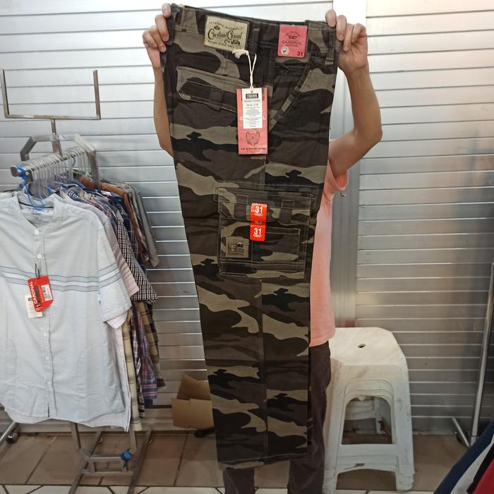 Ukuran 31 Celana Cargo Panjang Katun khusus Loreng Cardinal Original