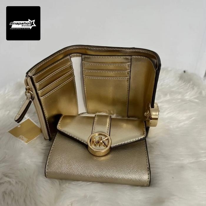MK Carmen Medium Flap Wallet (PALE GOLD)