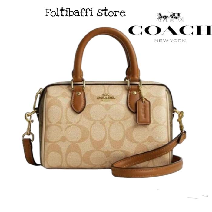 TAS WANITA CO CR244 MINI ROWAN SATCHEL SIGN CANVAS LIGHT KHAKI