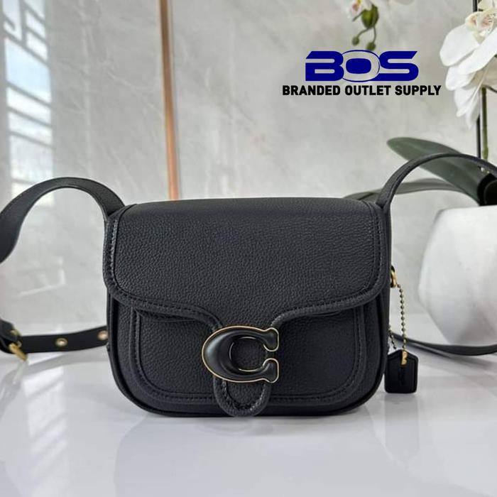 TAS Coach CJ846 Tabby Messenger 19 in Black Pebbled Crossbody Bag
