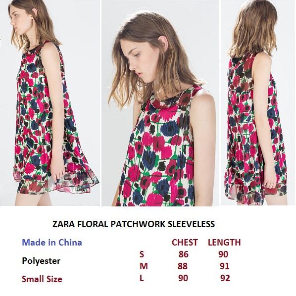ZARA FLORAL PATCHWORK SLEEVELESS DRESS - FACTORY OUTLET