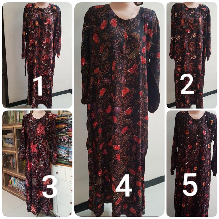 LONGDRESS BATIK PEKALONGAN NAUNA/RISNA LD 105-116 Baju daster Panjang rayon super bahan tebal tidak 