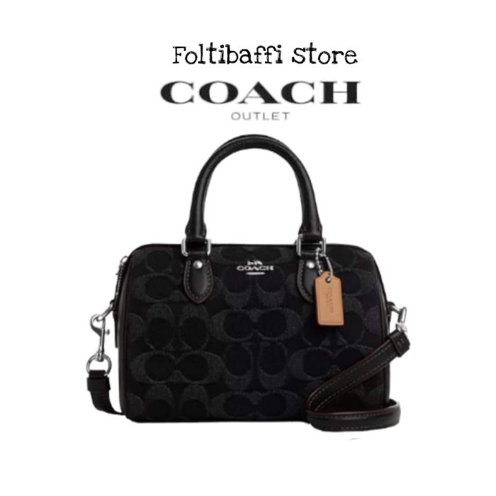 TAS WANITA CO CO963 MINI ROWAN SATCHEL SIGNATURE DENIM SHOULDER BAG