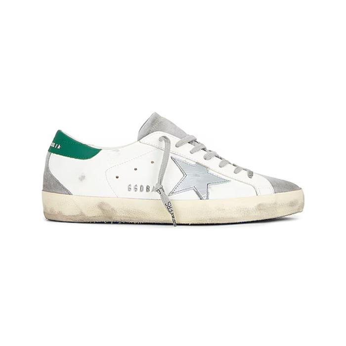 Golden Goose Superstar White Green Leather Suede Toe Made in Italy Original