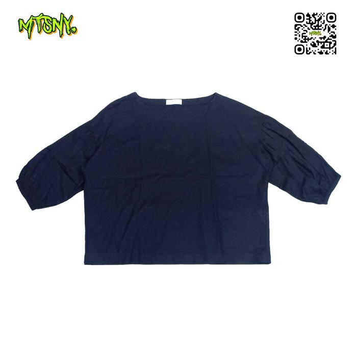 Busana Baju Atasan Blouse Sabrina Uniqlo Uniklo Lengan Balon 3/4