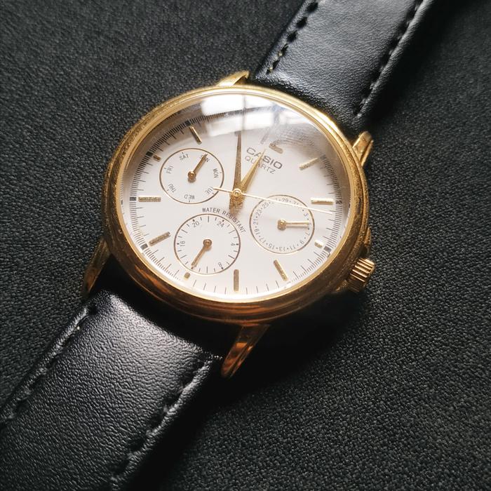 Jam Tangan  Pria Casio Men Quartz MTP-1174 Vintage Gold Analog not alba alexander christie qq skmei 