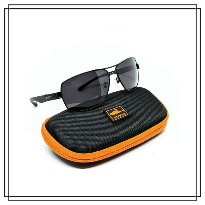 SUNGLASS POLARIZED ATTICUS AT 9066 KACAMATA HITAM Anti Silau Anti Pantul Kualitas Bagus ORIGINAL
