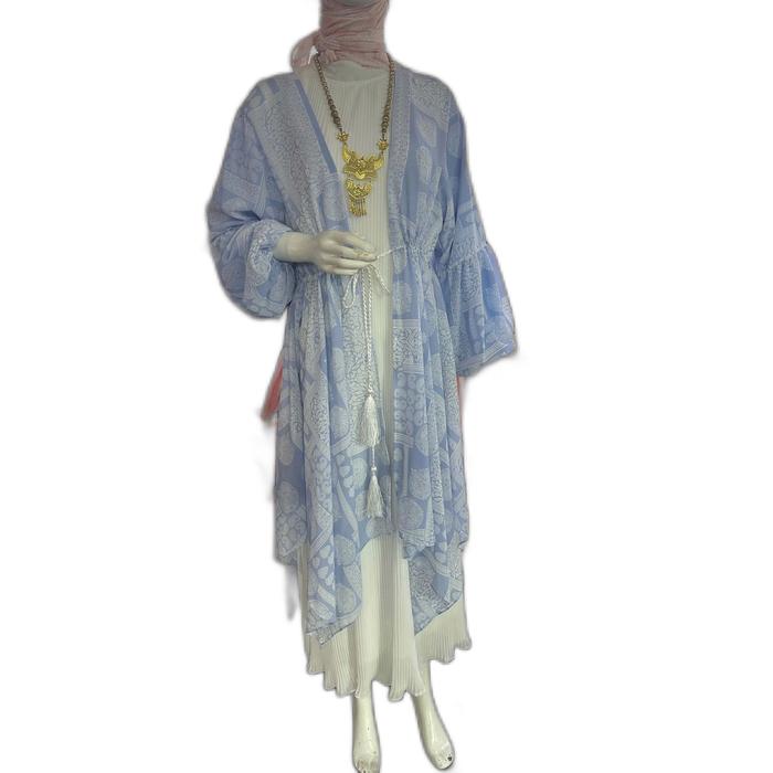 Set Baju Gamis Wanita - Warna Biru Langit