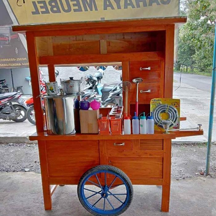 Gerobak mie ayam tanpa roda komplit