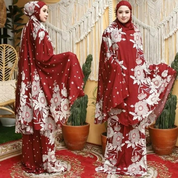 Mukena Rayon Printing Motif Bunga Besar