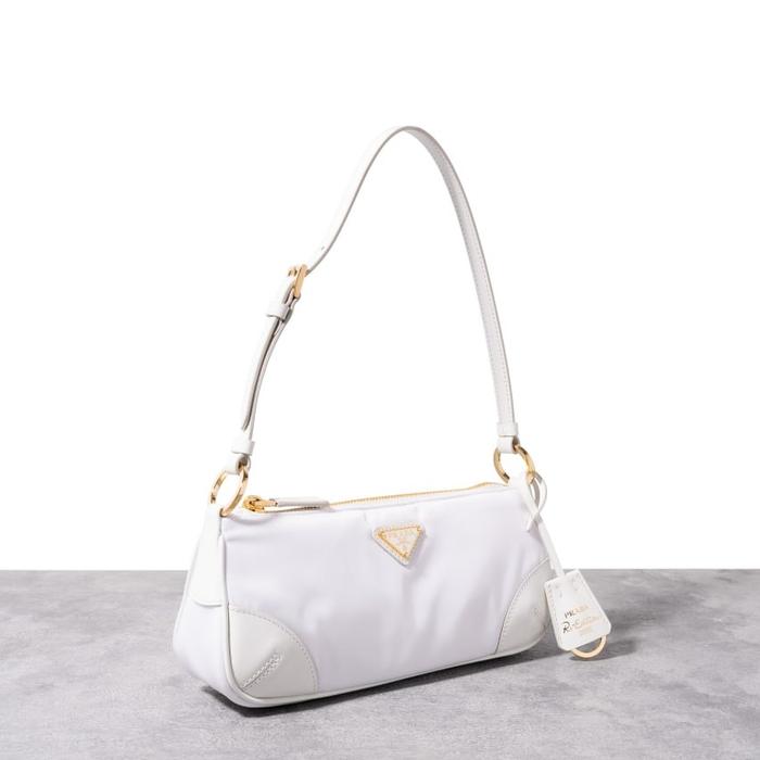 PRADA Re-edition 2002 shoulder bag re-nylon and brushed leather White