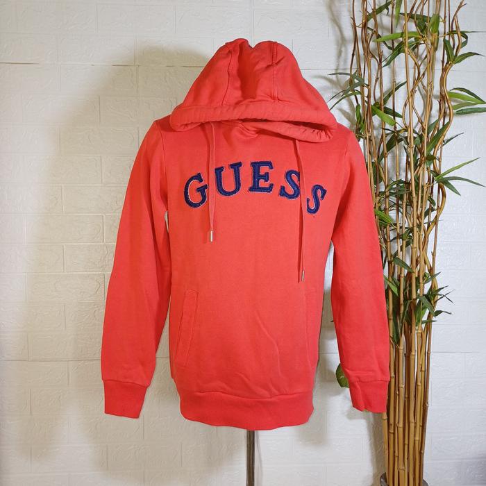 HOODIE GUESS SCRIPT LOGO ORIGINAL (SECOND BRANDED) ORANGE, HD0082