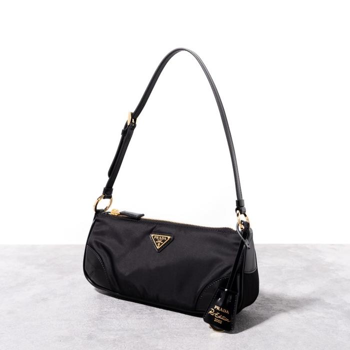 PRADA Re-edition 2002 shoulder bag re-nylon and brushed leather Black