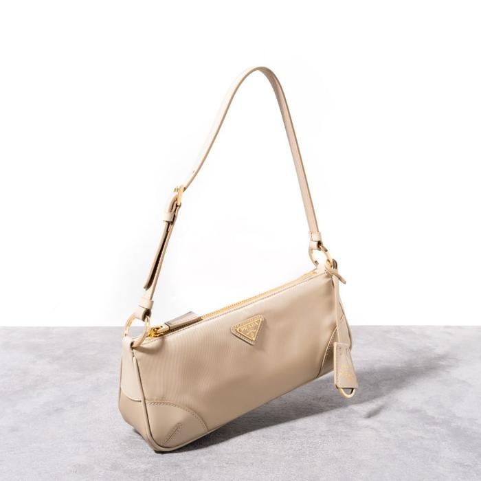 PRADA Re-edition 2002 shoulder bag re-nylon and brushed leather Beige