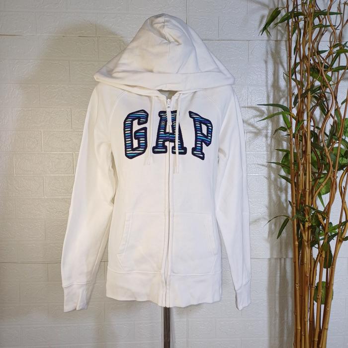 HOODIE GAP SCRIPT LOGO, SIZE S (SECOND BRANDED) PUTIH BERSIH, HD0091