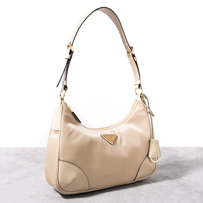 PRADA Re-edition 2002 hobo shoulder Bag Beige