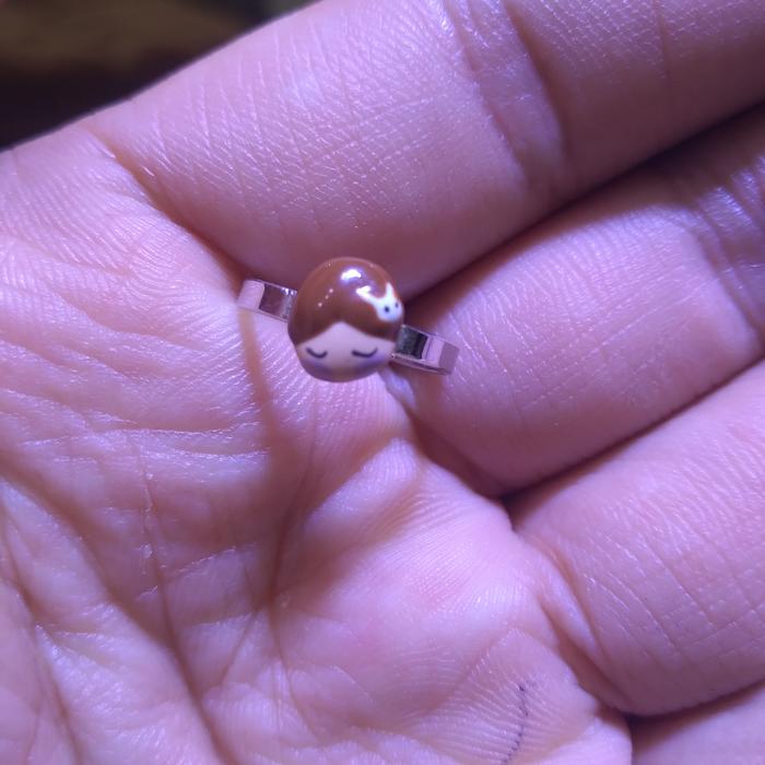 Cincin anak emas putih 750